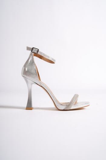 Modabuymus Silver Single Strap Platform Goblet Heeled Evening Dress Shoes - Yuffy