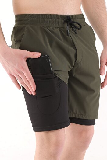 GHASSY CO. Erkek Running Hızlı Kuruma Micropoly Antrenman Halısaha Fitness Kısa Taytlı Outdoor Şort