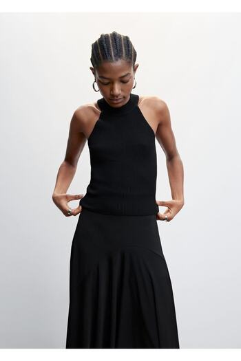 MANGO Woman Halter Neck Knitwear Blouse