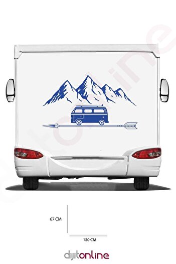 Dijitonline Autocolant pentru rulotă - Autocolant pentru munte - Autocolant pentru vehicul pentru rulotă - 120x67 Cm
