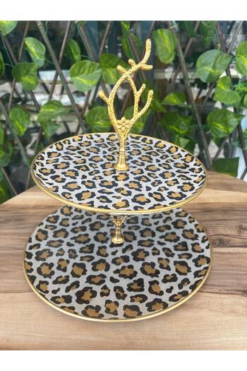 GÜRCÜGLASS Leopard Pattern Two-Layer Sugar Bowl