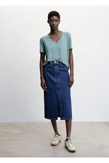 MANGO Woman Tricou cu decolteu în V