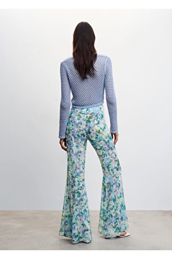 MANGO Woman Çiçek Desenli Flared Pantolon