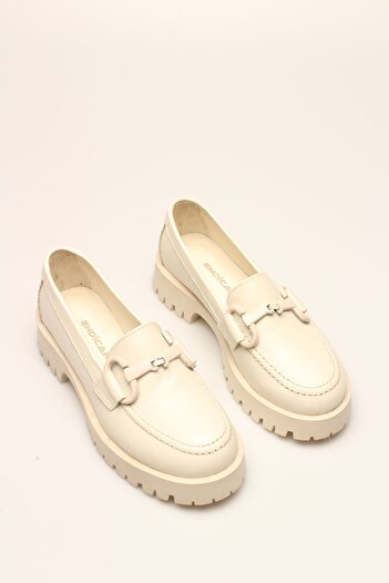 ROVIGO BEIGE BUCKLE GENUINE LEATHER WOMEN'S SHOES