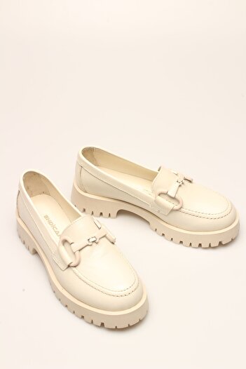 ROVIGO BEIGE BUCKLE GENUINE LEATHER WOMEN'S SHOES