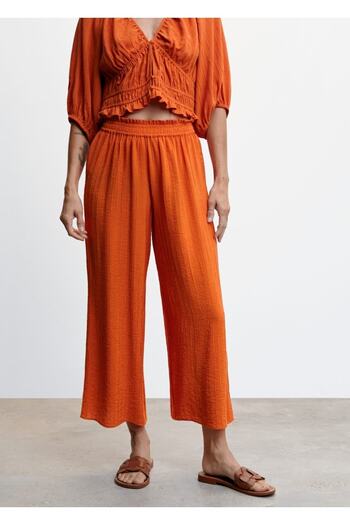 MANGO Woman Woven Culotte Trousers