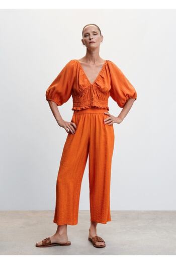 MANGO Woman Woven Culotte Trousers