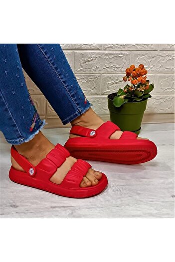 Calx 1260 Red Lightweight Comfortable Women's Slippers & Sandals