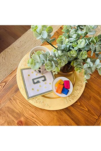 ge living Tiled Margot ́A ́ Letter Cocktail Napkin (1 Piece)
