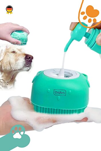 Bioxi Silicone Cat and Dog Pets Washing Brush with Shampoo Tank