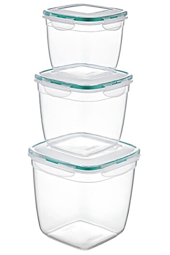 Emofom (SET OF 3) Fresh Box 1100 - 2000 - 3600 ml Airtight & Liquid-Proof Storage Container Lunch Box