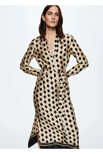 MANGO Woman Rochie de designer cu modele geometrice