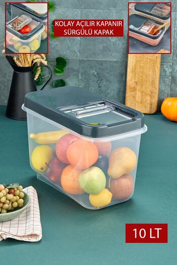 Carat Home 10 Lt Multi-Purpose Food, Pulses, Etc. Storage Container with Easy Sliding Lid
