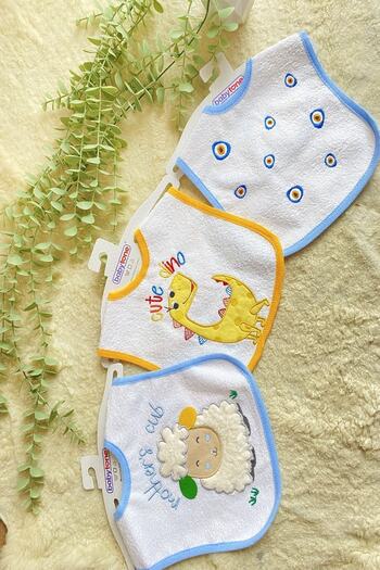 Ocado Animal Patterned Sweet Set of 3 Baby Food Bib
