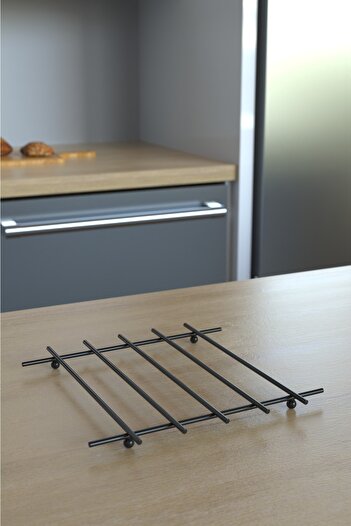 KARTEYA Service Presentation Set Towel Holder Napkin Holder Trivet Full Shiny Stainless Steel Set of 3 Kitchen
