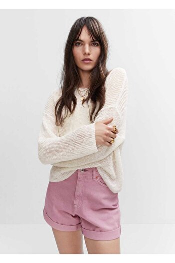 MANGO Woman Thin knit wide cut sweater