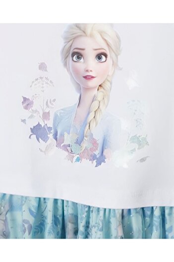 Pink Hippo Kids Κοντομάνικο φόρεμα για κορίτσια Frozen Elsa με εμπριμέ φούστα από τούλι