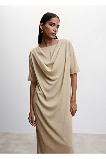 MANGO Woman Drape Lurex Dress