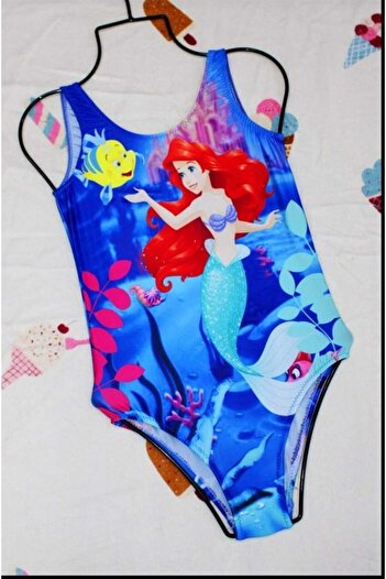 TİGERS TİGERSS BLUE printed girls swimsuit