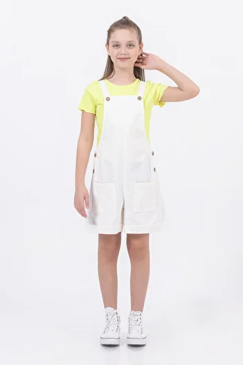 DMB BOYS & GIRLS Girl's Jumpsuit with Cotton Gabardine Shorts