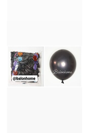 HBK Balon HBK CHROME 12" Black Color Balloon 50 Pieces