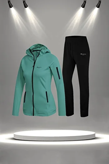 POSEIDON STORM Plus Size Women's Aqua Green Supra Combed Fabric All Seasons Hiking Jogging Tracksuit Set (4Xl-10Xl)