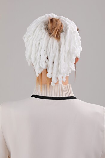 Melodi Scarf Bun Buckle Scarf Bun Velvet White