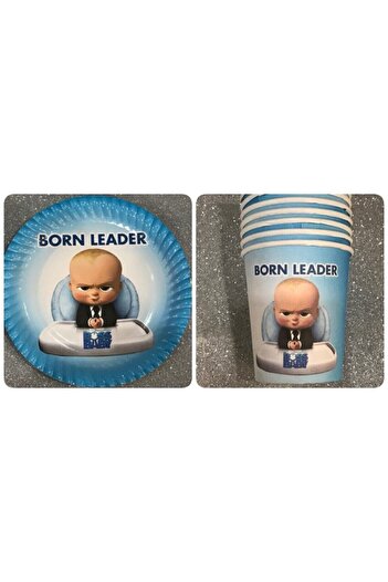 aşkın concept Patron Bebek Baby Boss Karton Tabak Bardak 8 Kişilik