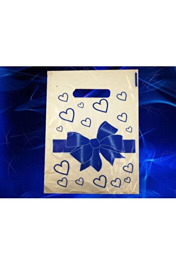 KENT Blue Bow Printed Hand-held Bag 20x30 Cm 100 Pieces