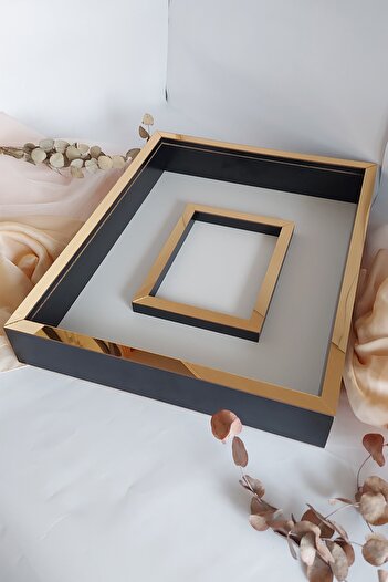 Verda Çerçeve 40x50 Cm Black-gold LED-Free Rose Memory Frame with Photo Section!!Rose Memory Frame