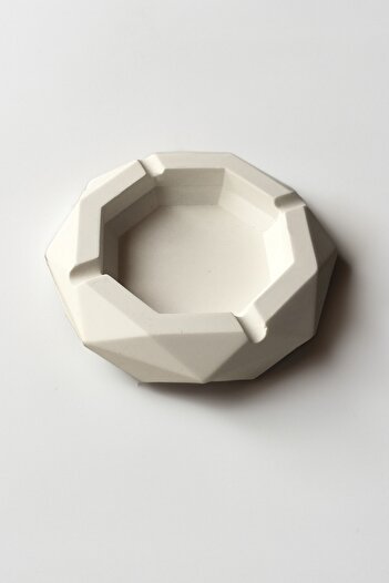 sin istanbul Octagonal Concrete Ash Tray White Ashtray