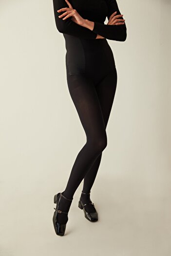 Penti 2-Piece Black Micro 80 Den Thick Matte Pantyhose (Waterproof)