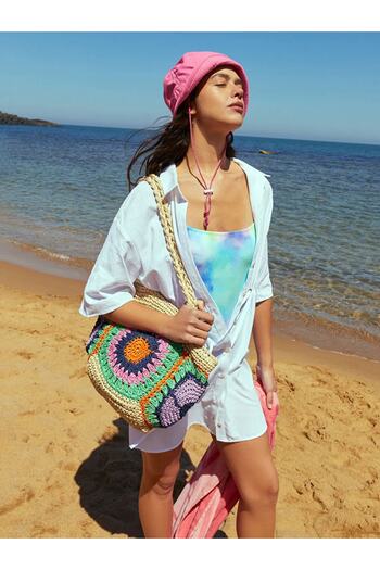 LC Waikiki LCW DREAM U Yaka Batik Askılı Kadın Mayo