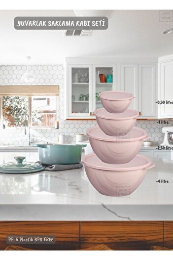 Jet's Home Set of 4 Round Storage Containers BPA FREE