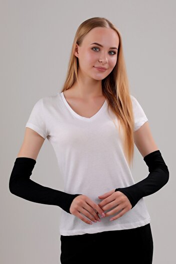 Melodi Scarf Hijab Finger Sleeve Prayer Sleeve Black