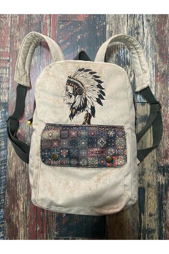 Street Bag Native American Embroidery Backpack Ethnic Authentic Bohemian Daily Travel Backpack