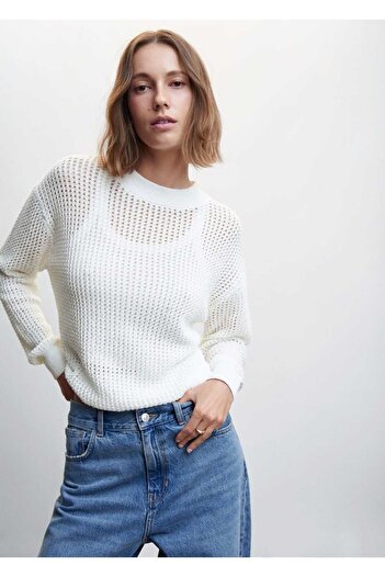 MANGO Woman Openwork Knitted Sweater