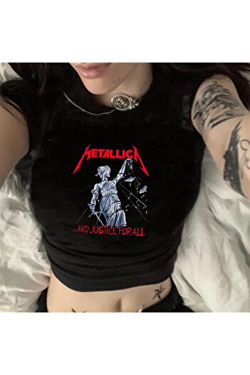 Touz Rock Series Metallica And Justice For All Black Crop