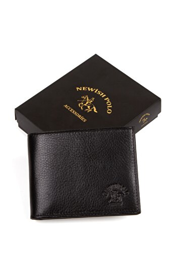 Newish Men's Black Genuine Leather Wallet and Card Holder