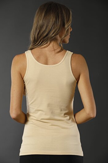 Siyah İnci Cotton Lycra Wide Strap Undershirt