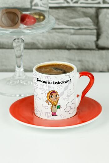 Hediyelen Responsible Laboratory Turkish Coffee Cup Red