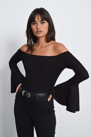 Cool & Sexy Dámská černá halenka se španělským rukávem B07