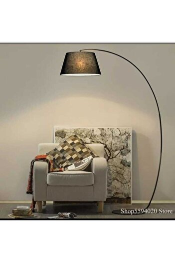 Rsylight Retro Metal Dekoratif Rustik Siyah C Kol Başlık Köşe Lambası Lambader Başlık Çap:45 Cm