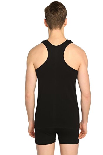 Tutku Men's Black 12 Pack Cotton Rib Sports Athlete Lycra Boxer Set