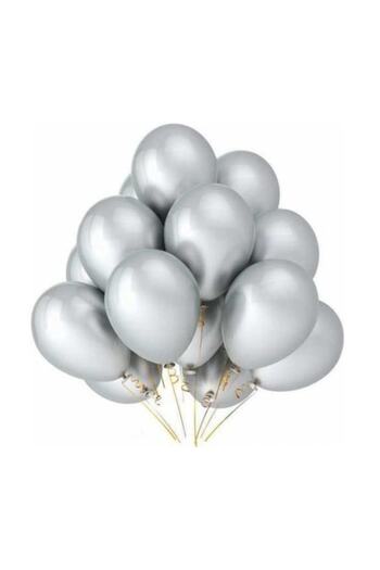 Happyland 100 Silver Metallic Balloons