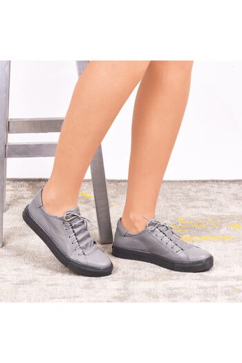 NOOSY Genuine Leather Gray Women's Sneakers