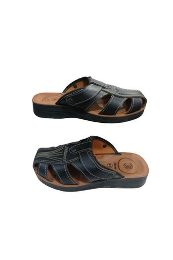 Akım Ak40-10 Men's Black Orthopedic Sole Sandals Slippers