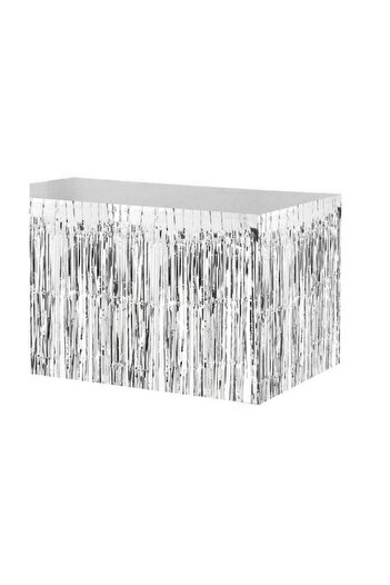 Partioutlet Table Side Skirt and Background Metalized Silver 90cmx350cm