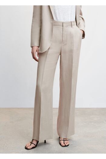 MANGO Woman Linen Suit Trousers