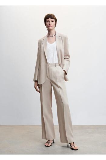 MANGO Woman Linen Suit Trousers